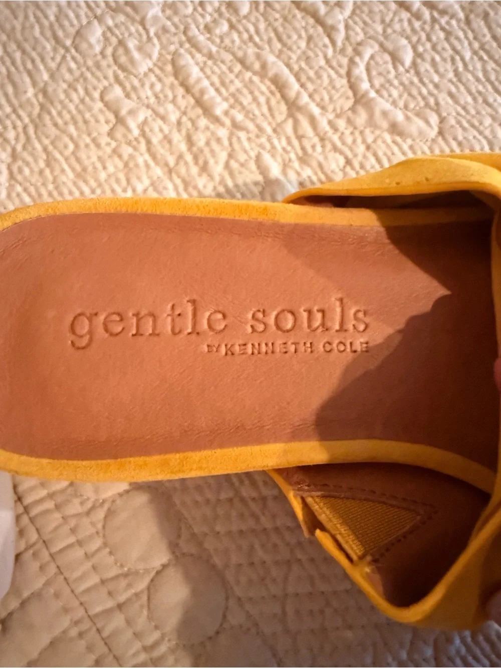 Gentle Souls Yellow Suede Slip-On Sandal